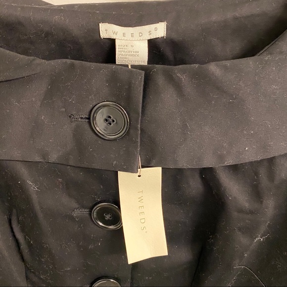 NWT Tweeds Black Off The Shoulder Drape Coat S - Picture 2 of 8